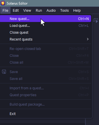 File menu