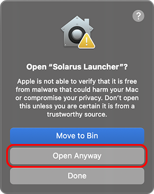 macOS security confirmation