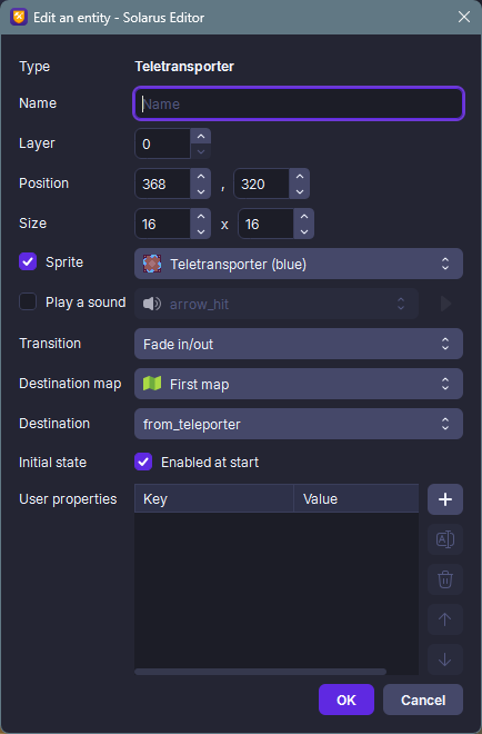Edit a teleporter entity